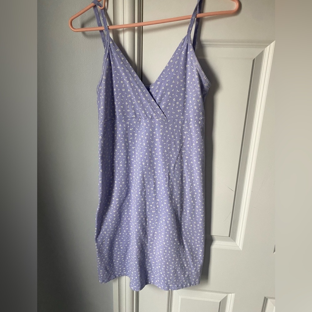 Lavender mini dress with white flowers